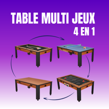 Table Billard MULTI JEUX 4 EN 1